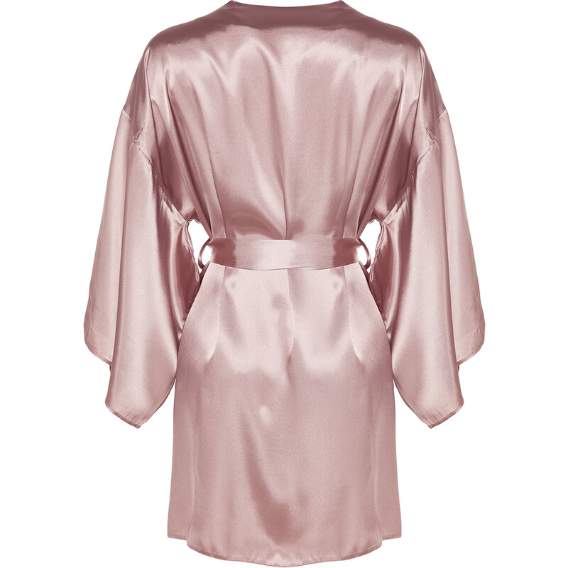 Trendyol Powder Belted Satin Woven Dressing Gown