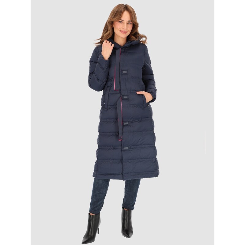 PERSO Womans Long insulated womens coat with a hood 107068235
