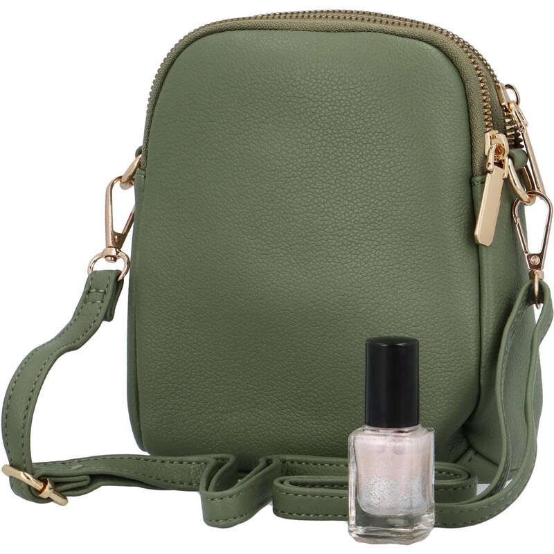 L&H Trendy malá dámská koženková kapsička Gigitta, světle zelená