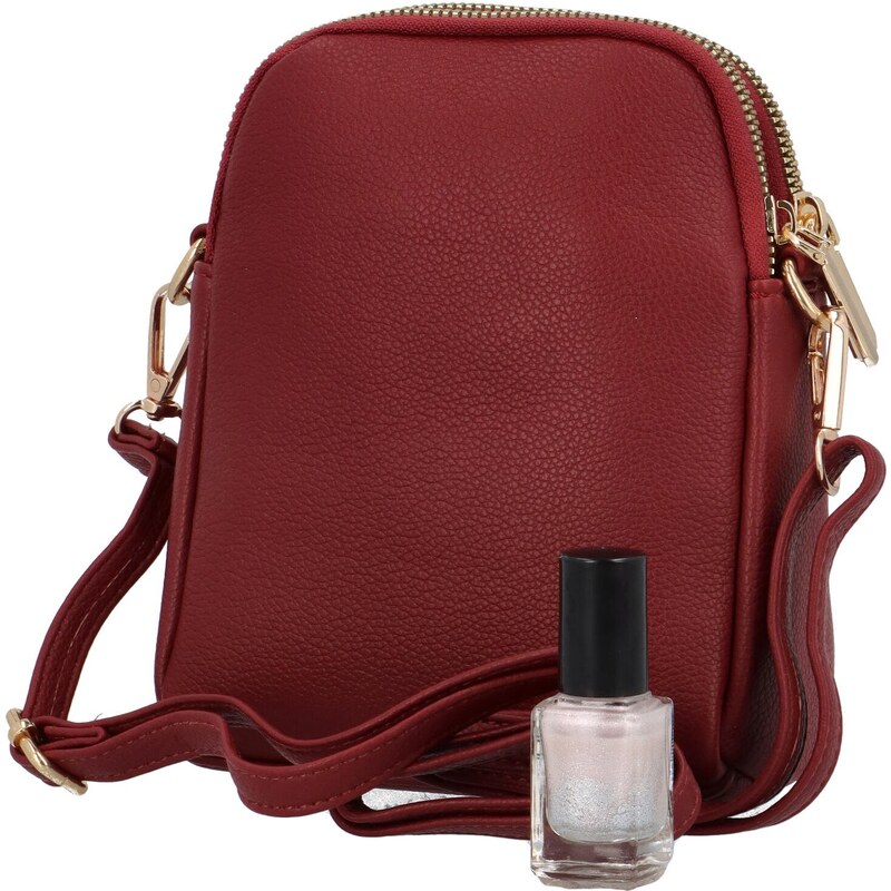 L&H Trendy malá dámská koženková kapsička Gigitta, červená