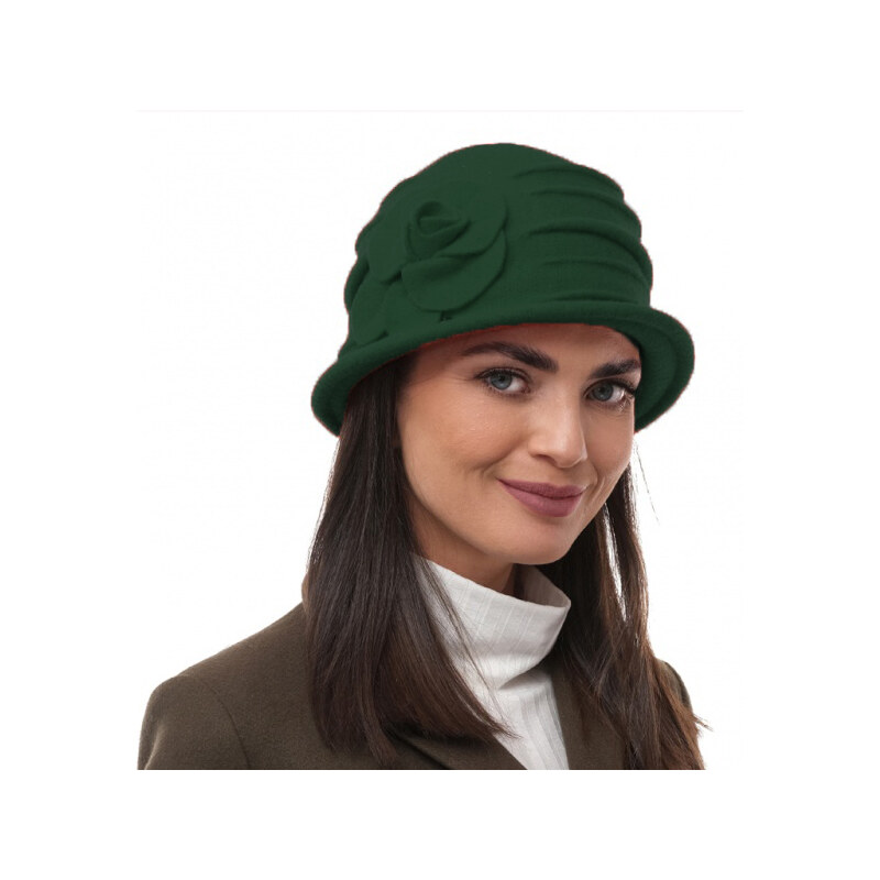 Rabionek Dámský vlněný klobouk Rose tmavě zelený