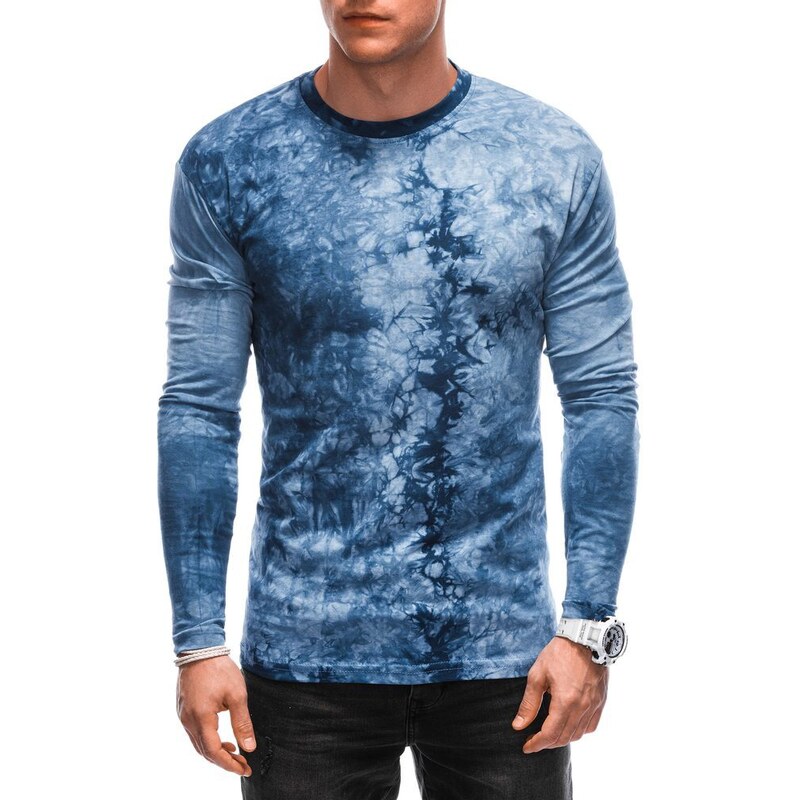 Inny Batikované modré tričko s dlouhým rukávem L165