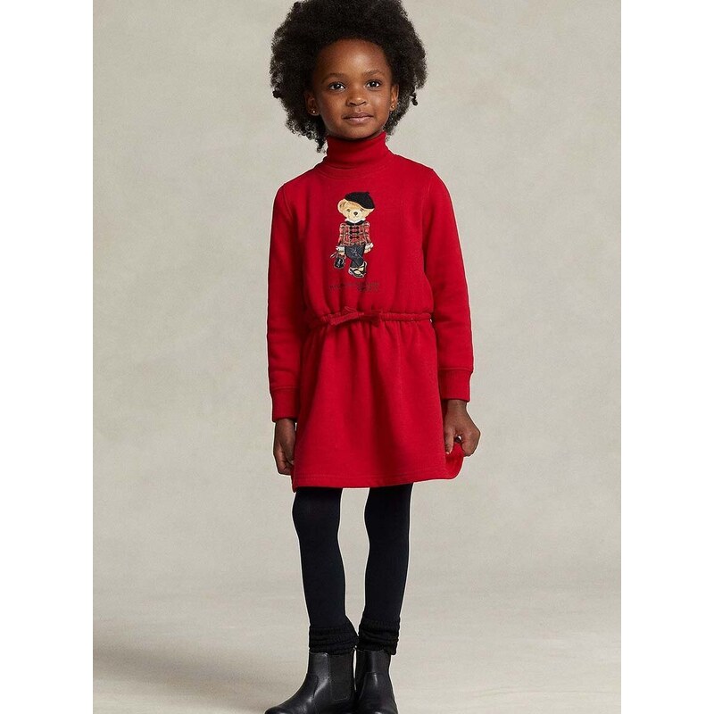 Dívčí šaty Polo Ralph Lauren červená barva, mini