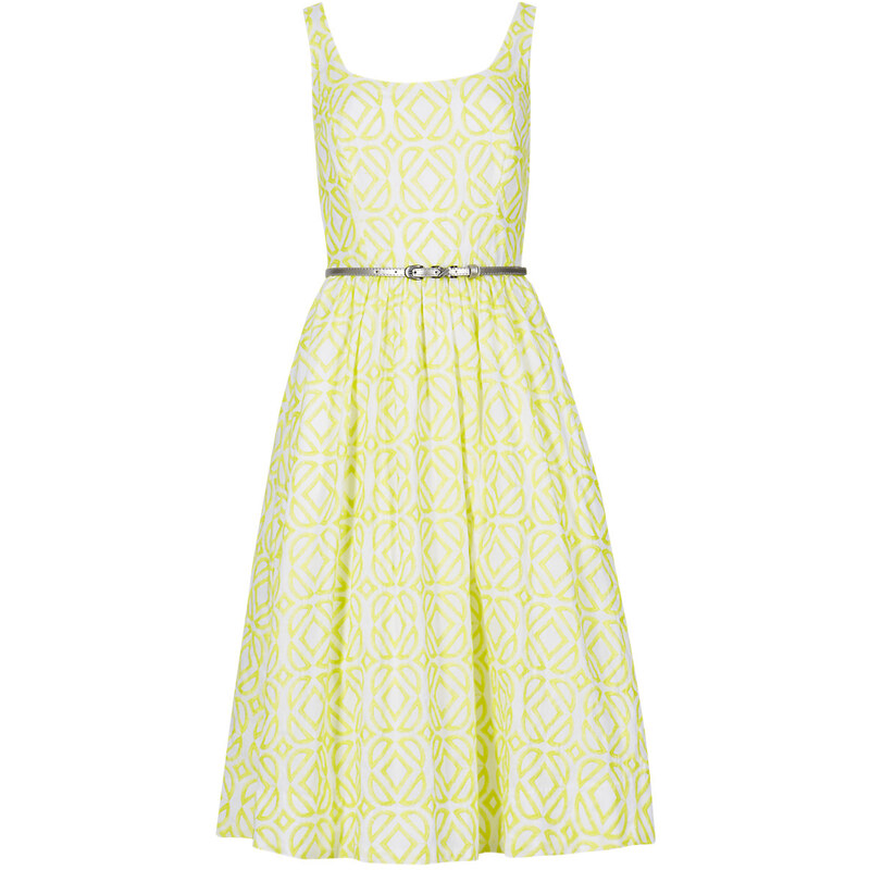 Marks and Spencer Pure Cotton Lattice Prom Skater Dress with Belt