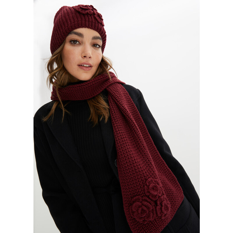 bonprix Šála a čepice (2dílná souprava) červená Žena