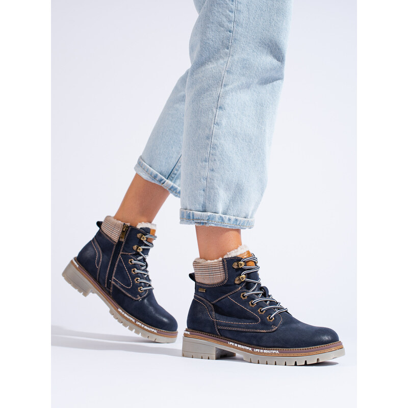 GOODIN Navy blue women's trappers Shelvt