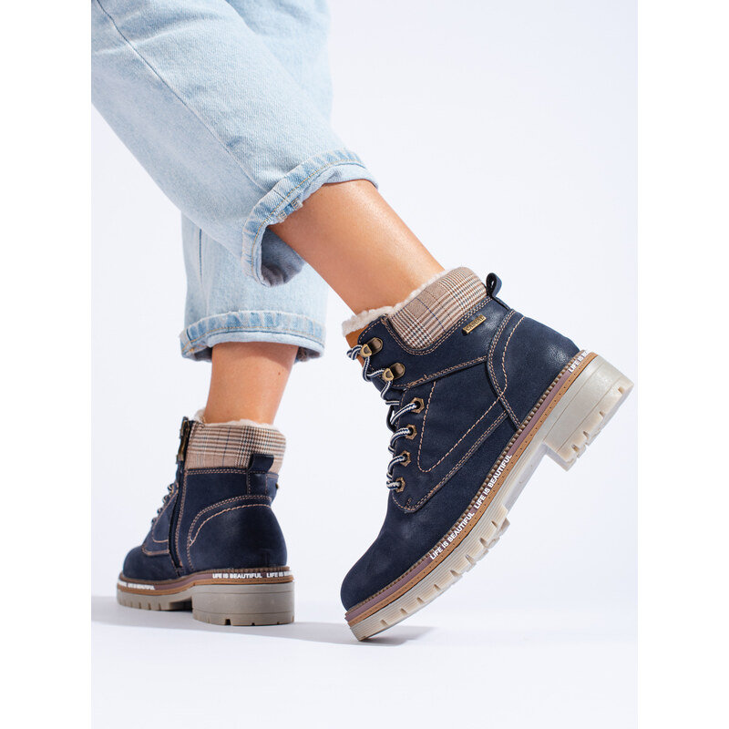 GOODIN Navy blue women's trappers Shelvt