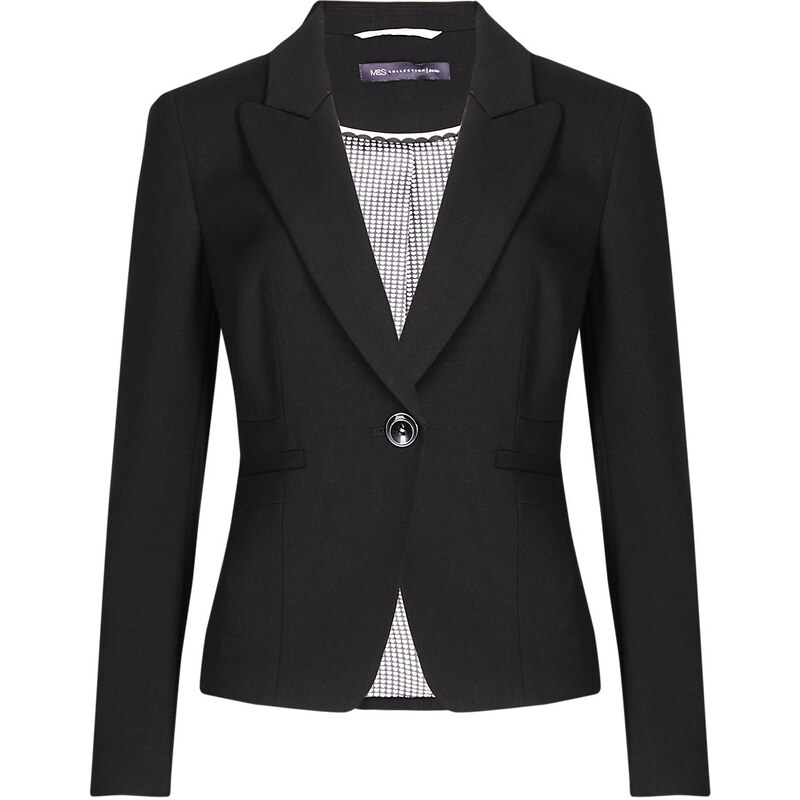 Marks and Spencer PETITE 1 Button Panelled Jacket with Buttonsafe™