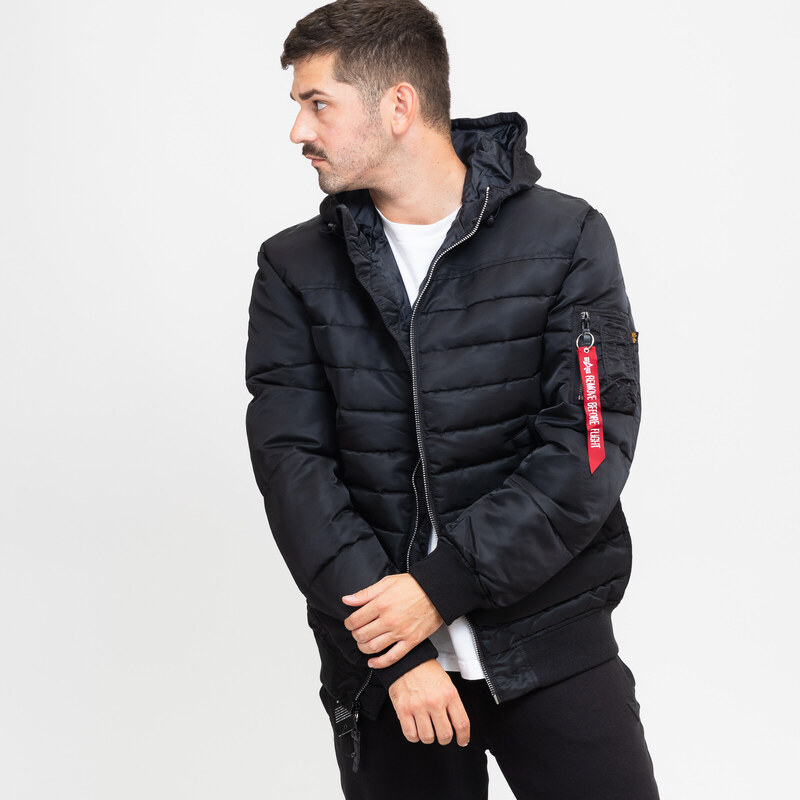 Alpha Industries Hooded Puffer FN black