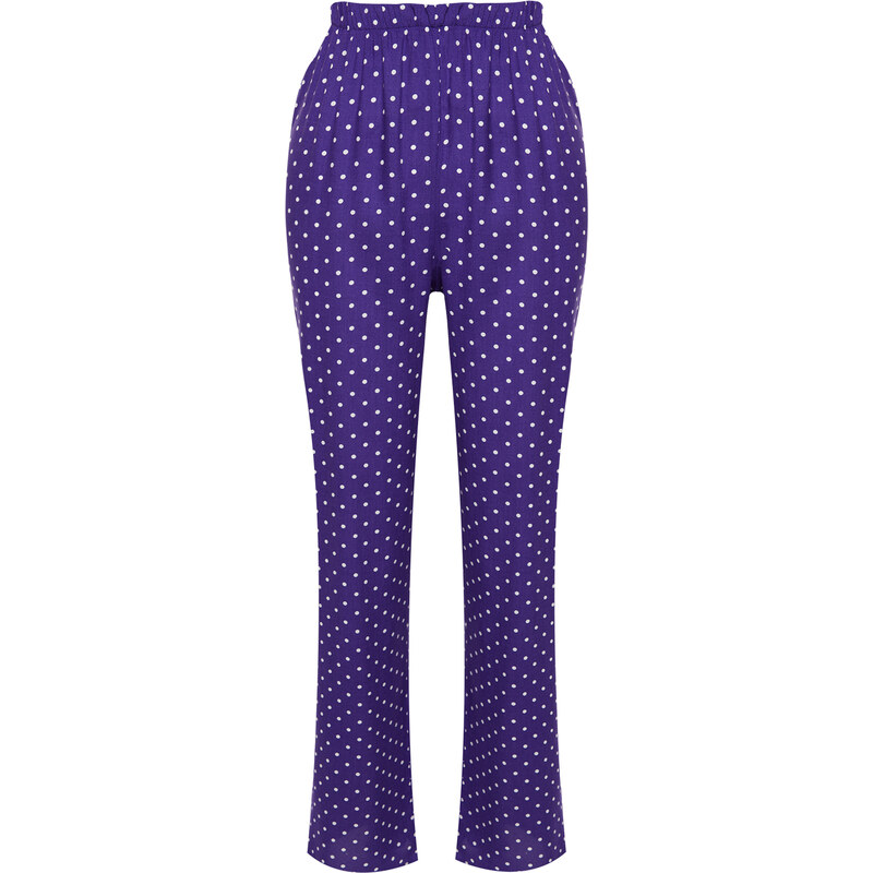 Trendyol 2-Pack Polka Dot Patterned Viscose Woven Pajama Bottoms