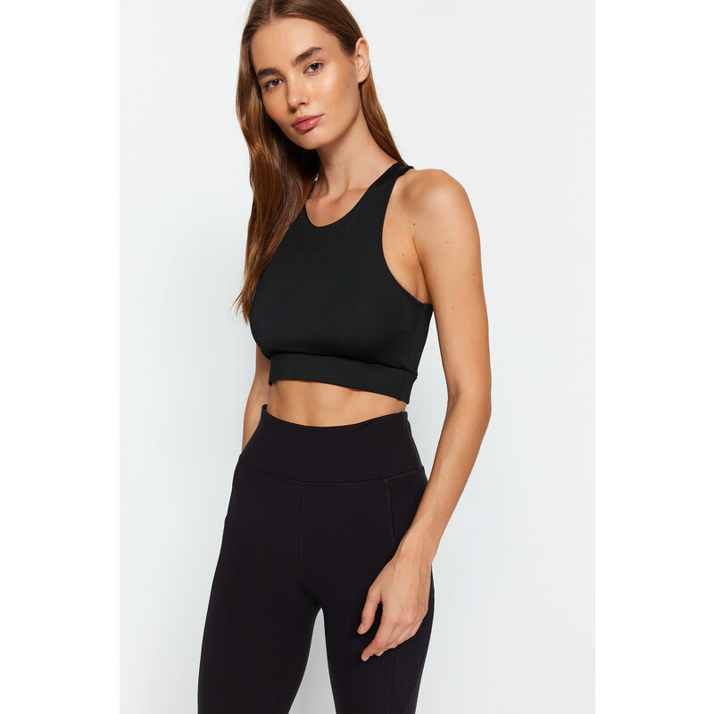 Trendyol Black Back Cross Band Detail Support/Shaping Knitted Sports Bra