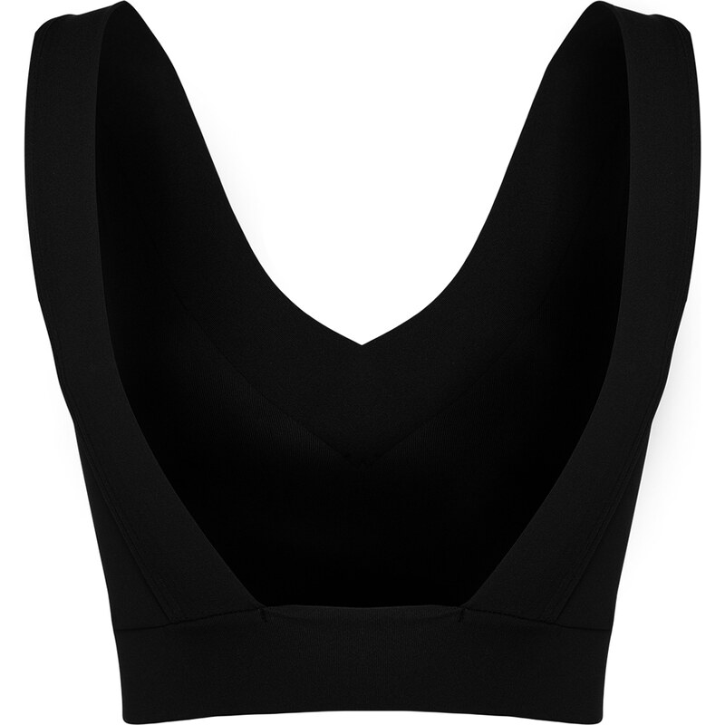 Trendyol Black Supported/Shaping V-Neck Knitted Sports Bra