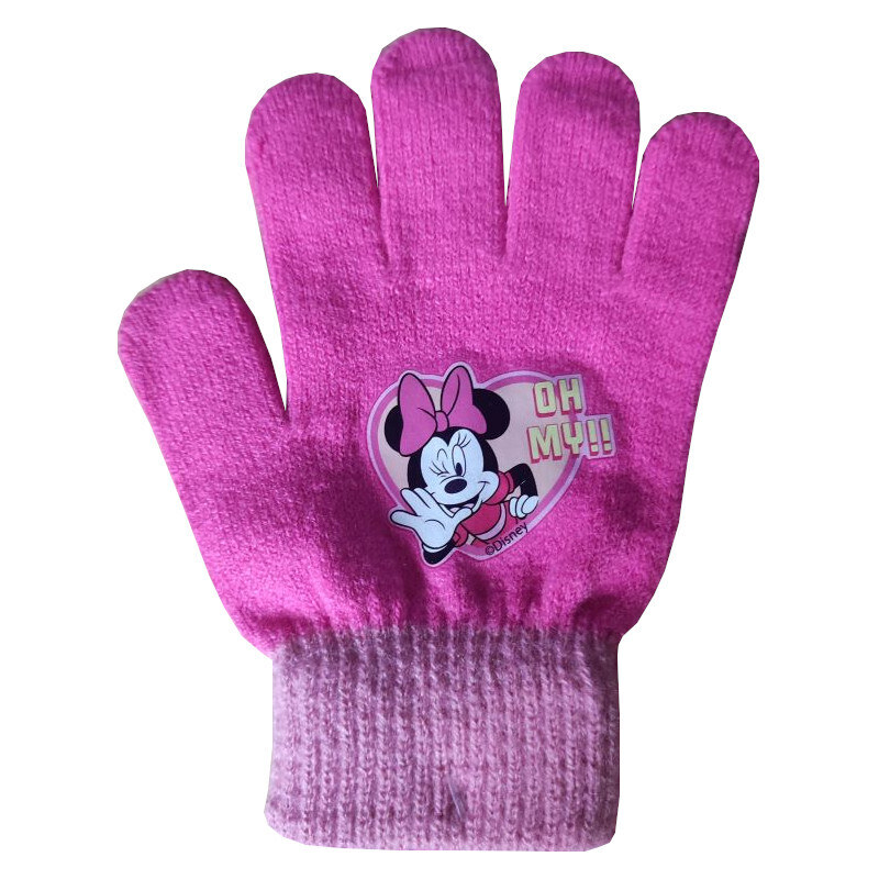 Setino Dívčí pletené prstové rukavice Minnie 175 - růžová