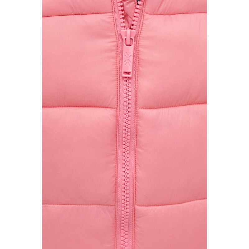 Bunda United Colors of Benetton pánská, růžová barva, zimní, oversize