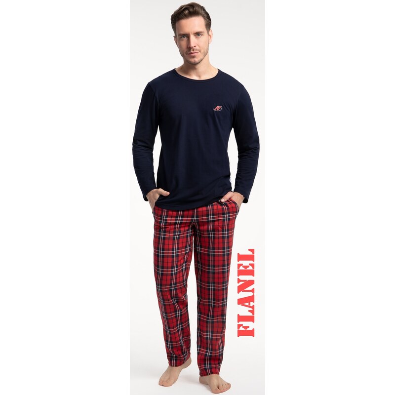 LUNA Pánské pyžamo 794 modrá-červená