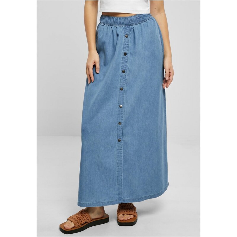 URBAN CLASSICS Ladies Long Wide Light Denim Skirt