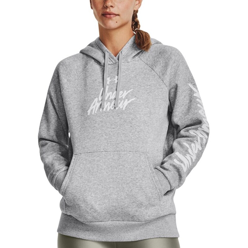 Mikina s kapucí Under Armour UA Rival Fleece Graphic Hdy-GRY 1379609-012