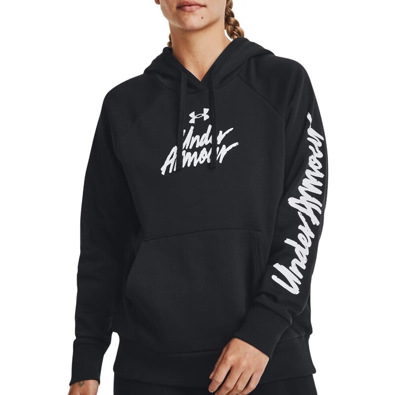 Mikina s kapucí Under Armour UA Rival Fleece Graphic Hdy-BLK 1379609-001
