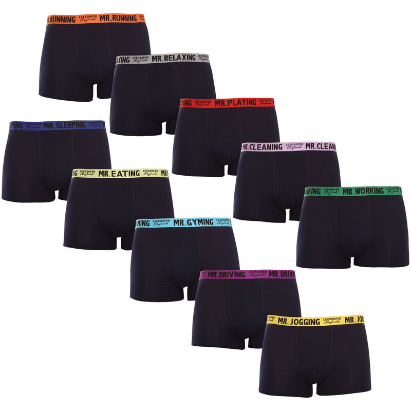 10PACK pánské boxerky Lee Cooper modré (LCUBOX10P0101-1410367)