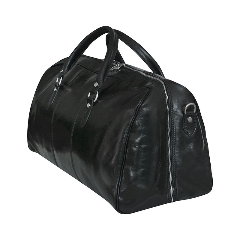 Lamour 1899-3 černá velká pánská kožená cestovní taška 53cm/40l
