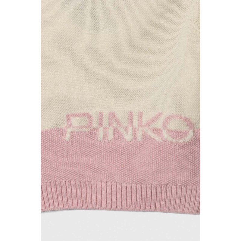 Dětský vlněný svetr Pinko Up růžová barva