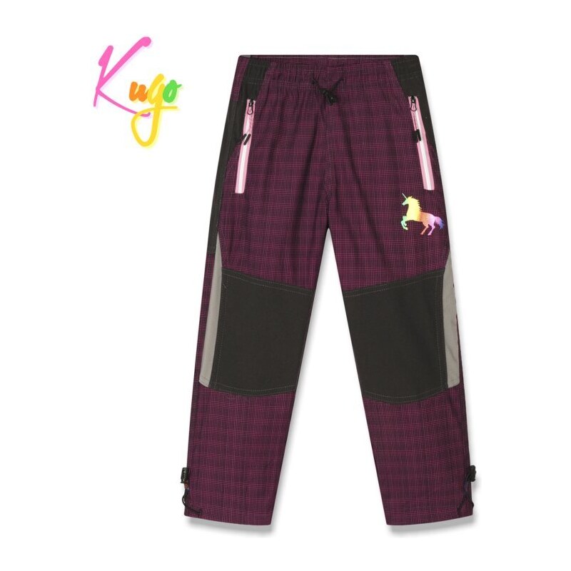 Dívčí zateplené outdoorové kalhoty - KUGO C7770 fialové