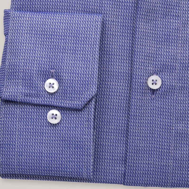 Willsoor Pánská modrá klasická košile s decentním geometrickým vzorem 15687