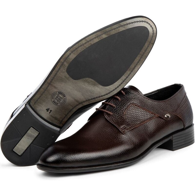 Ducavelli Sace Genuine Leather Men's Classic Shoes, Derby Classic Shoes, Lace-Up Classic Shoes.