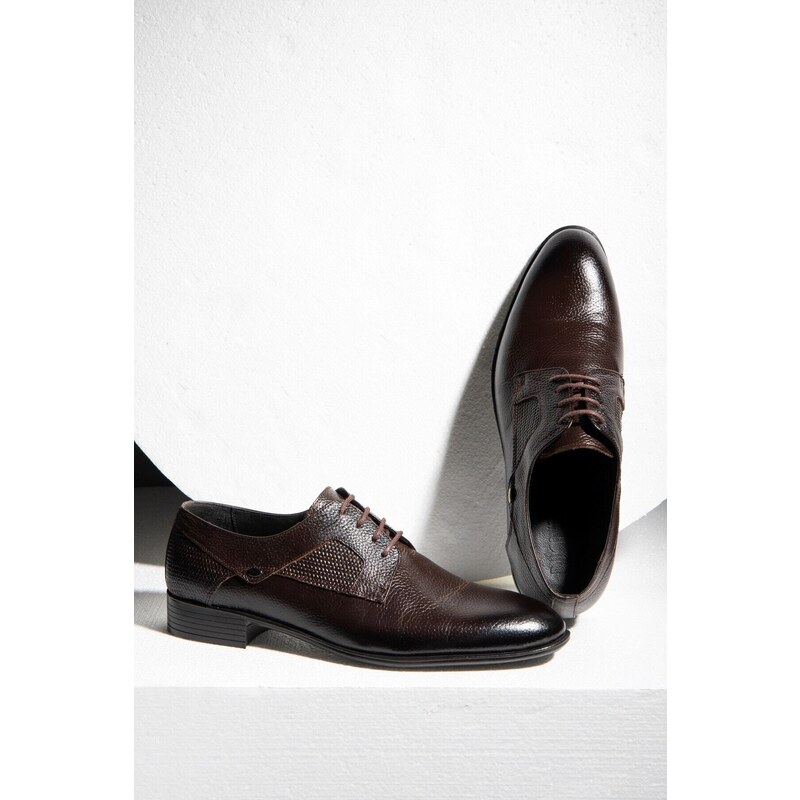 Ducavelli Sace Genuine Leather Men's Classic Shoes, Derby Classic Shoes, Lace-Up Classic Shoes.