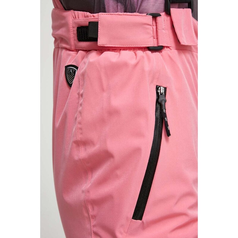 Lyžařské kalhoty EA7 Emporio Armani růžová barva