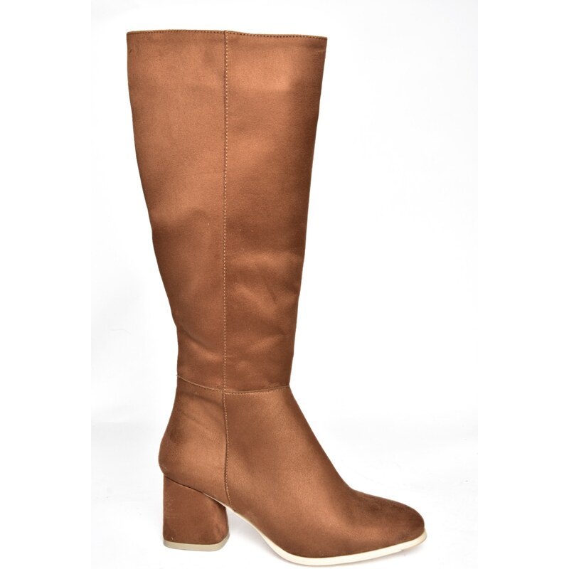 Fox Shoes Tan and Suede Women's Low Heeled Daily Boots