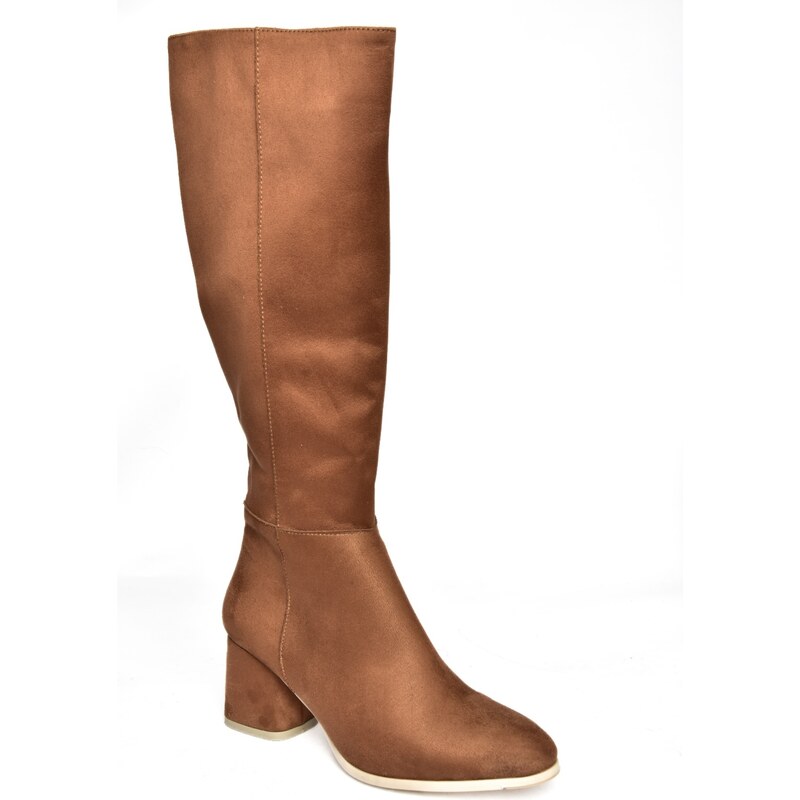 Fox Shoes Tan and Suede Women's Low Heeled Daily Boots