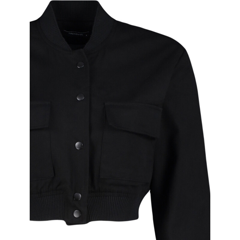 Trendyol Black Oversized Bomber Jacket Coat