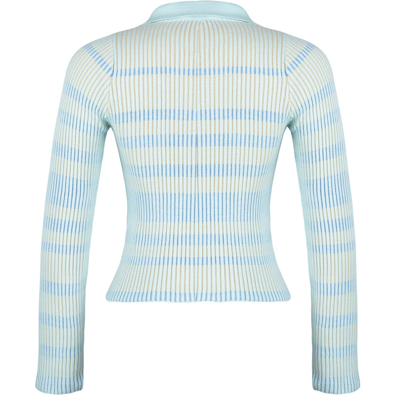Trendyol mátový pletený svetr na zip
