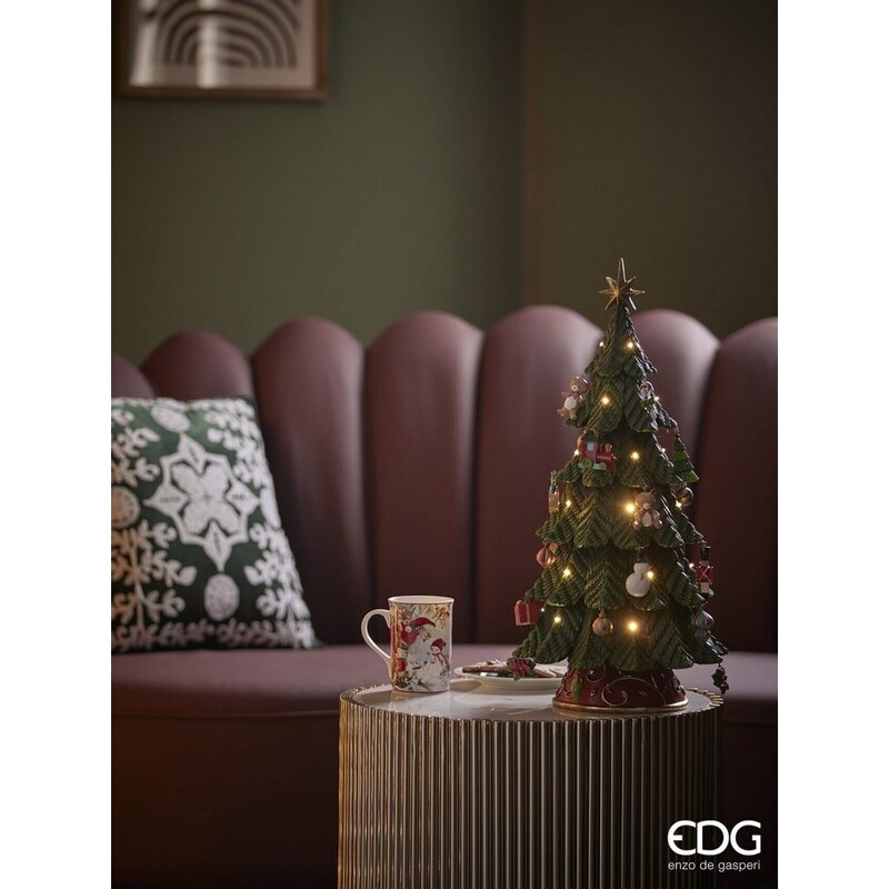 EDG Vánoční dekorace stromeček s ozdobami s osvětlením, 52 cm