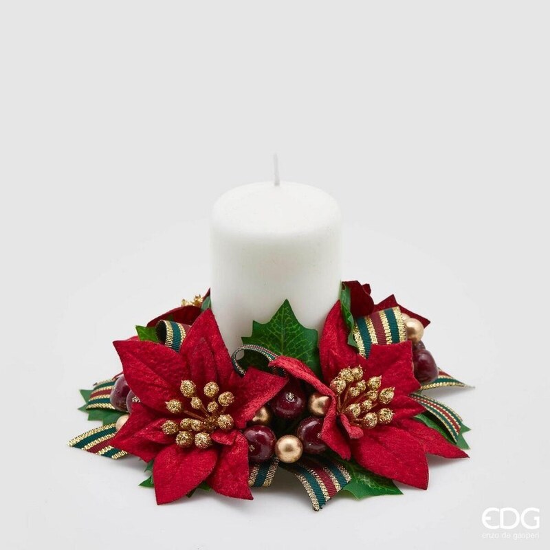 EDG Vánoční věneček na svíčku s vánoční hvězdou, 16 cm