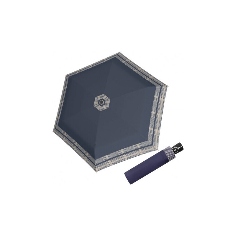 Doppler Fiber Magic Timeless Blue Hahnentritt – dámský plně automatický deštník