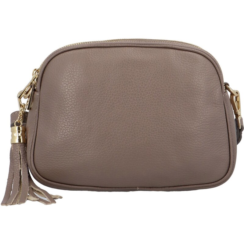 Delami Vera Pelle Stylová dámská kožená crossbody Lusia, taupe