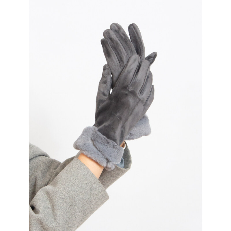 Women's winter warm gloves grey Shelvt