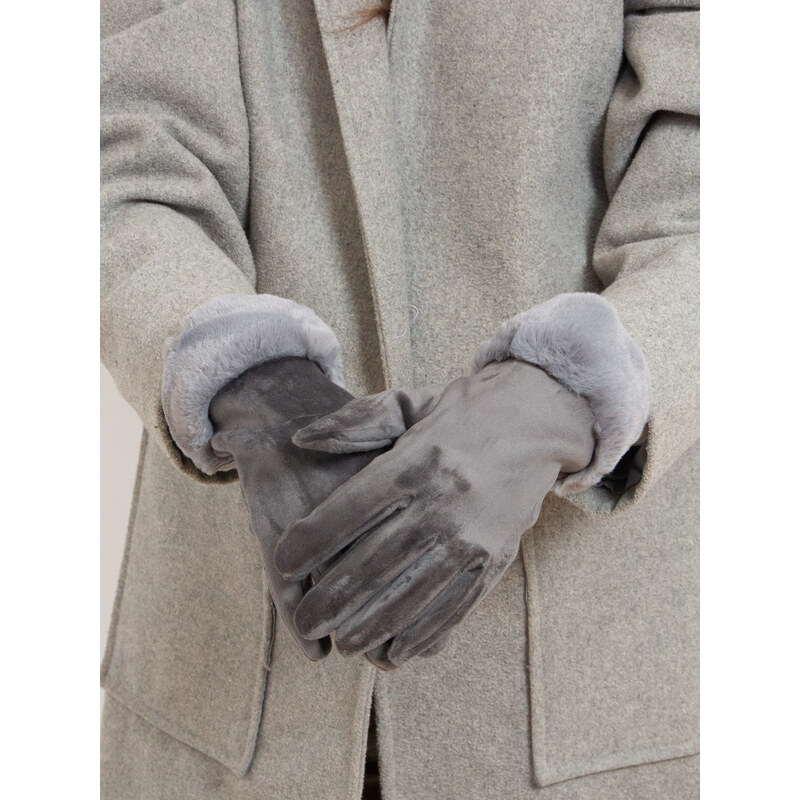 Women's winter warm gloves grey Shelvt