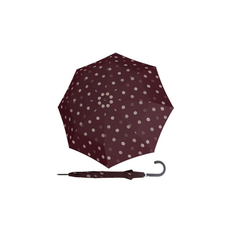 Doppler Fiber Flex AC Timeless Red Dots - dámský holový vystřelovací deštník