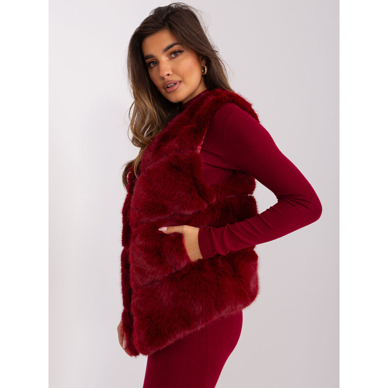 Wool Fashion Italia Vest-AT-KZ-2349.00P-burgundy