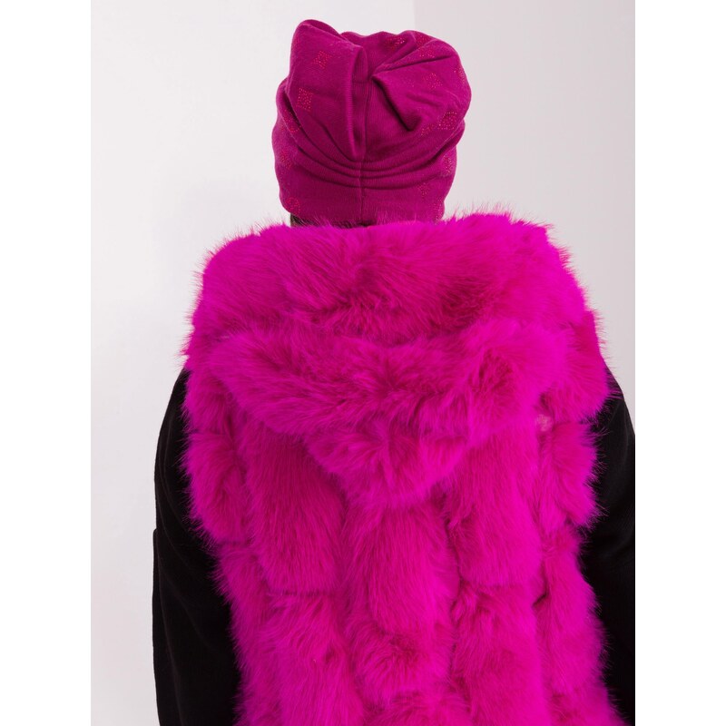 Fashionhunters Fuchsiová dámská zimní čepice