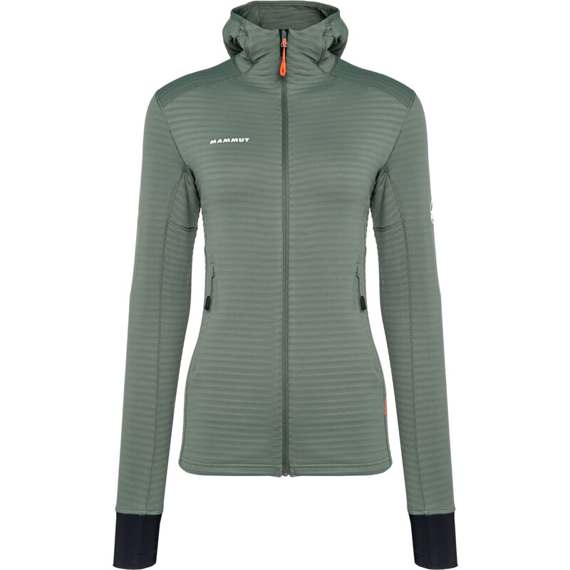 Mammut dámská fleecová mikina Taiss Light ML s kapucí dark jade/black