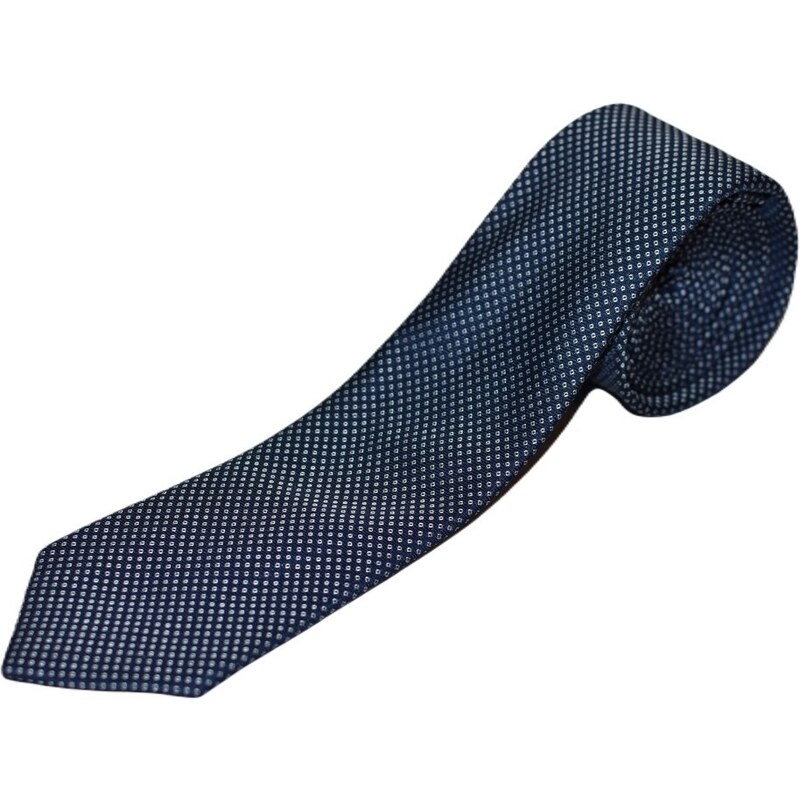 Tmavě modrá kravata s bílými kroužky