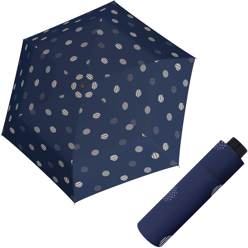 Doppler Havanna Fiber TIMELESS BLUE - dámský ultralehký mini deštník puntíky