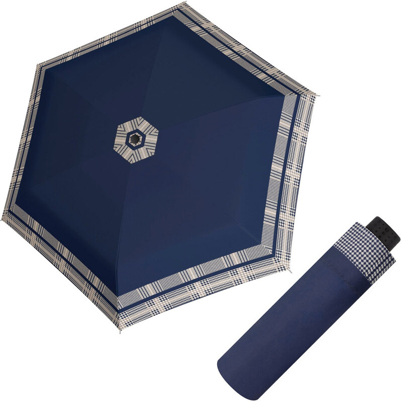 Doppler Havanna Fiber TIMELESS BLUE - dámský ultralehký mini deštník bordura