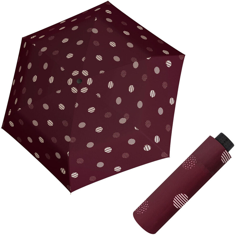 Doppler Havanna Fiber TIMELESS RED - dámský ultralehký mini deštník bordura