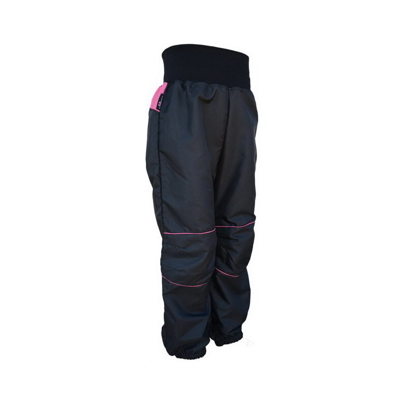 Kukadloo Dětské šusťákové kalhoty / černo-růžové