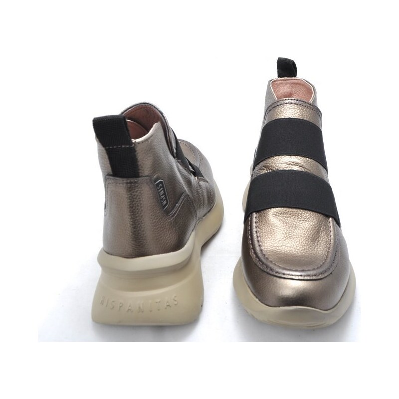 Prozouvací kotníkové boty v metalickém zpracování Hispanitas HI233101 bronzová